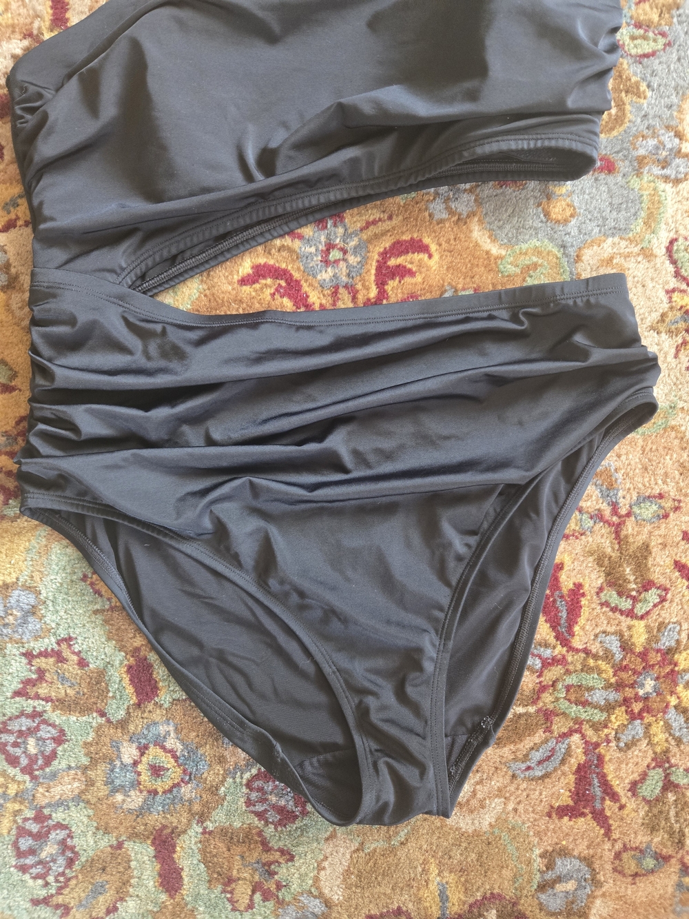 Cacique Black One-Shoulder Cutout One-Piece Swimsuit - Picture 4 of 10